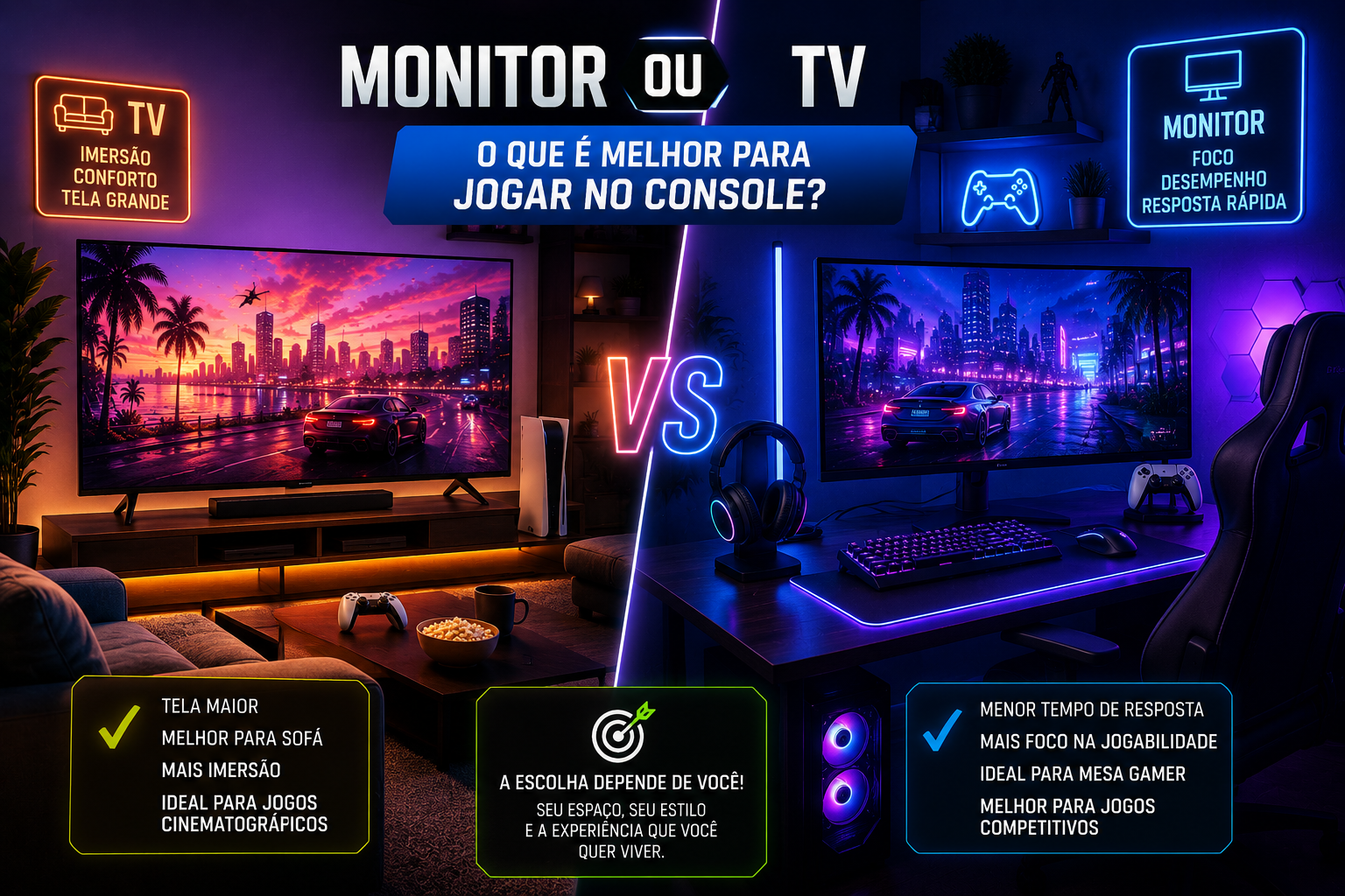 Monitor ou TV: o que é melhor para jogar no console?