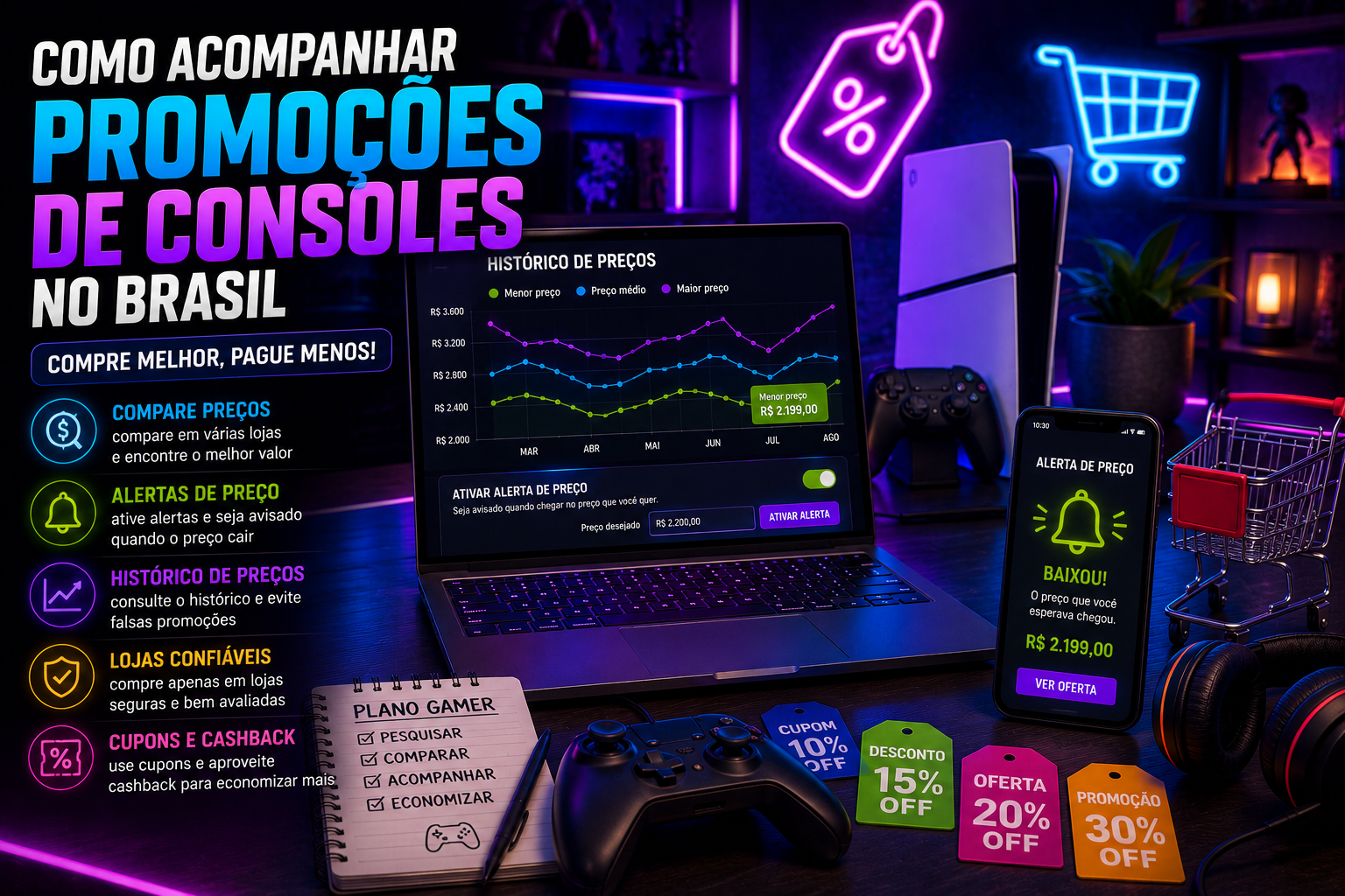 Como acompanhar promoções de consoles no Brasil