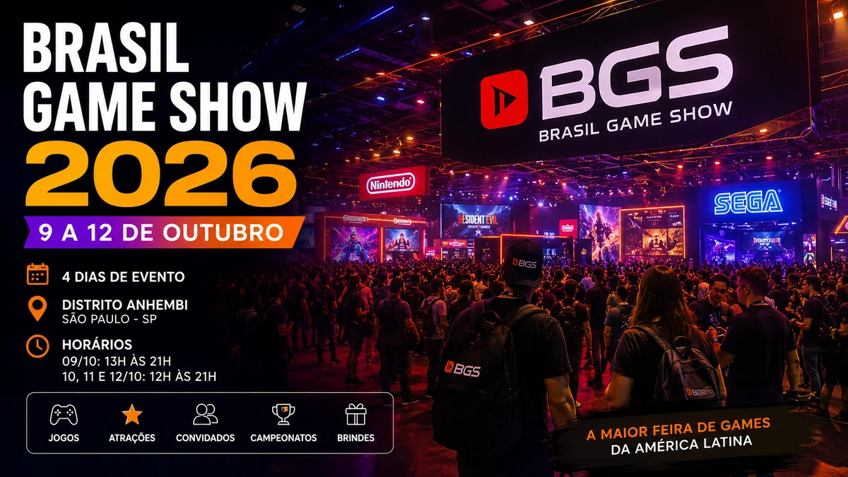 Brasil Game Show 2026: datas, ingressos, atrações, horários e tudo sobre a BGS