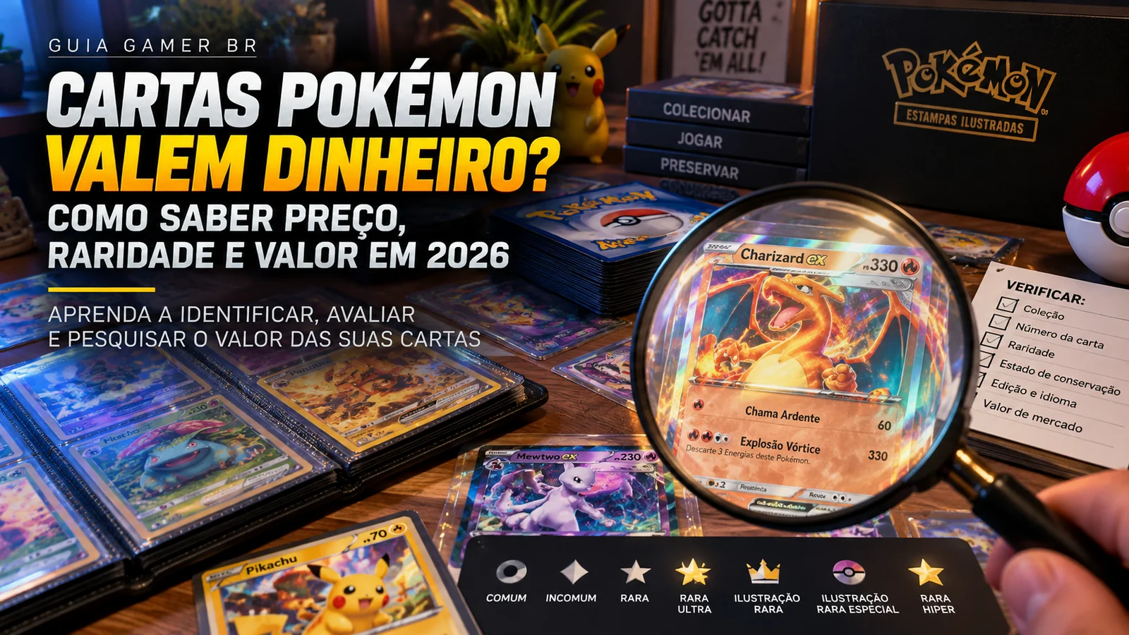 Cartas Pokémon valem dinheiro? Como saber preço, raridade e valor em 2026