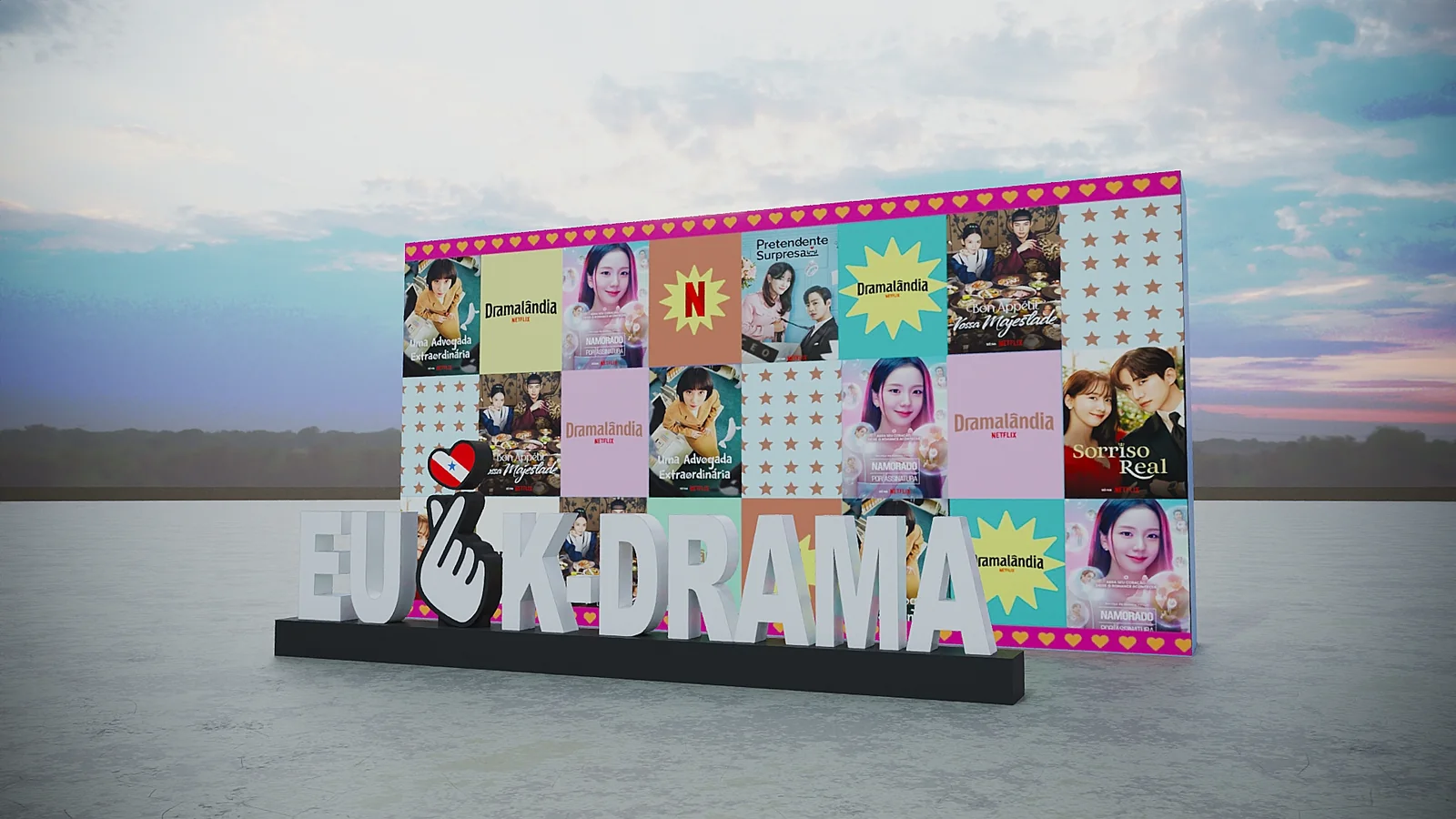 Instalação Eu amo K-drama da Dramalândia da Netflix em Belém