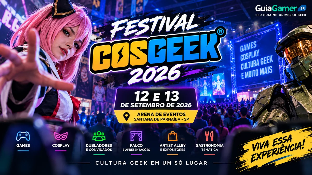 Festival CosGeek 2026: veja atrações, games, cosplay e destaques do evento