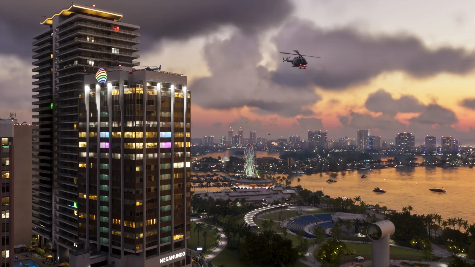 Vice City ao entardecer em Grand Theft Auto VI