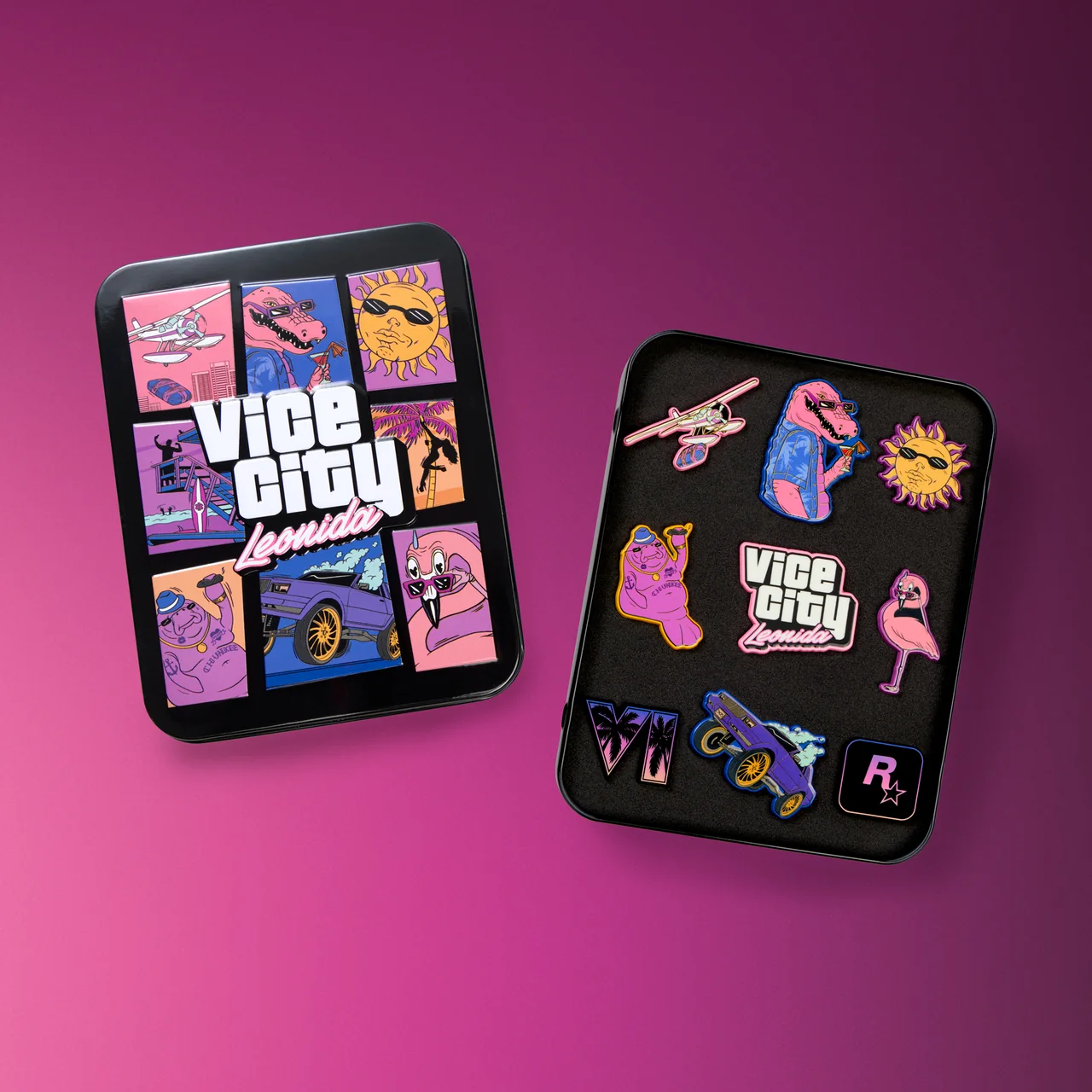Conjunto de nove pins das Leonida Keys de GTA 6