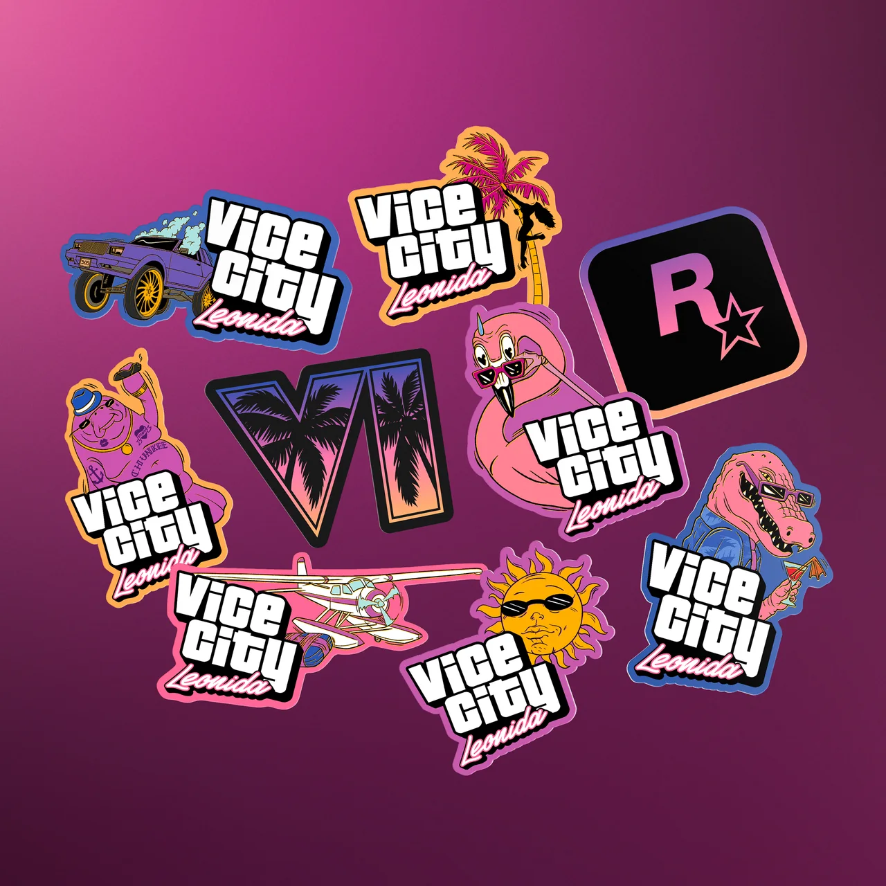 Adesivos das Leonida Keys da coleção de GTA 6