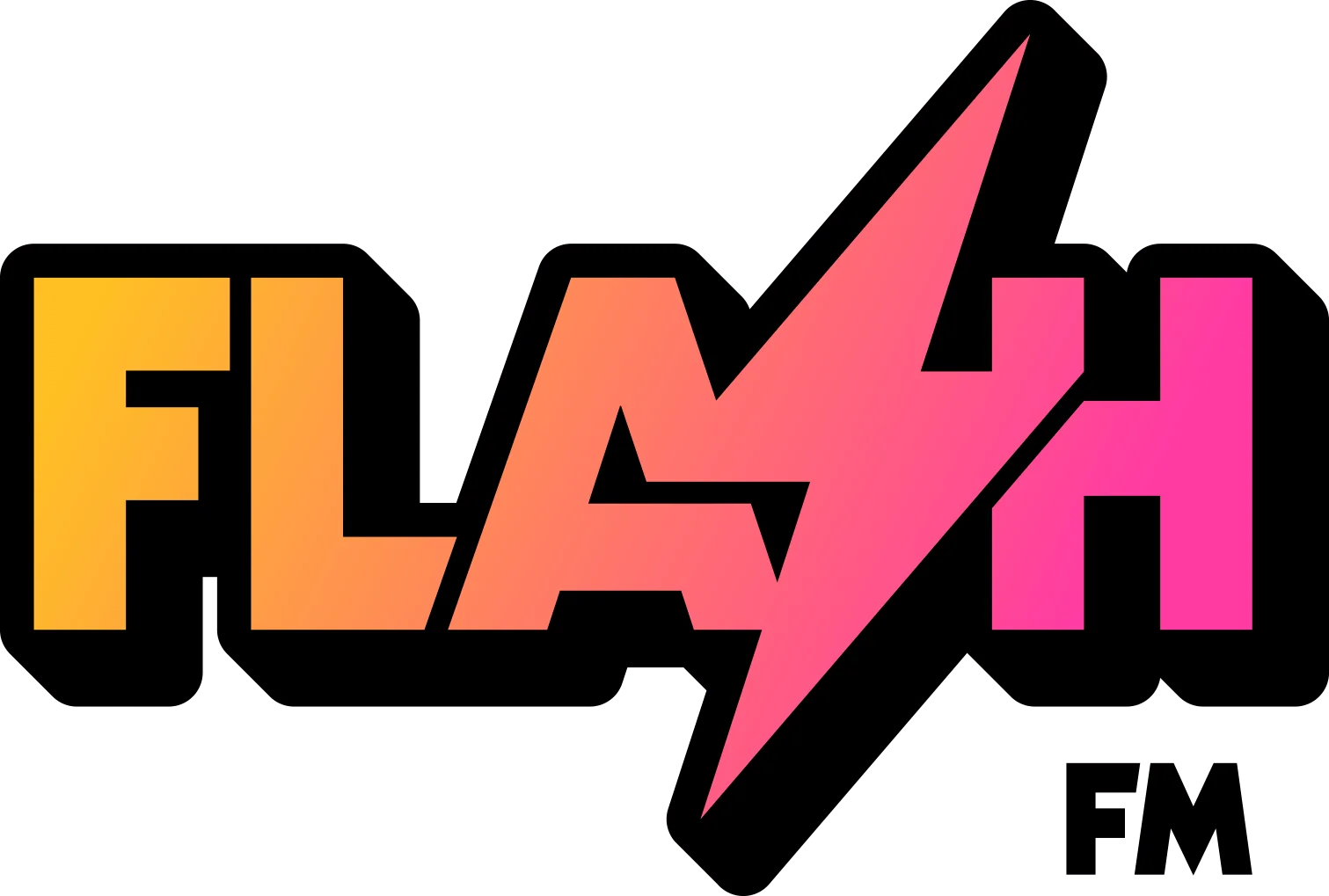 Logotipo oficial da rádio Flash FM em GTA 6