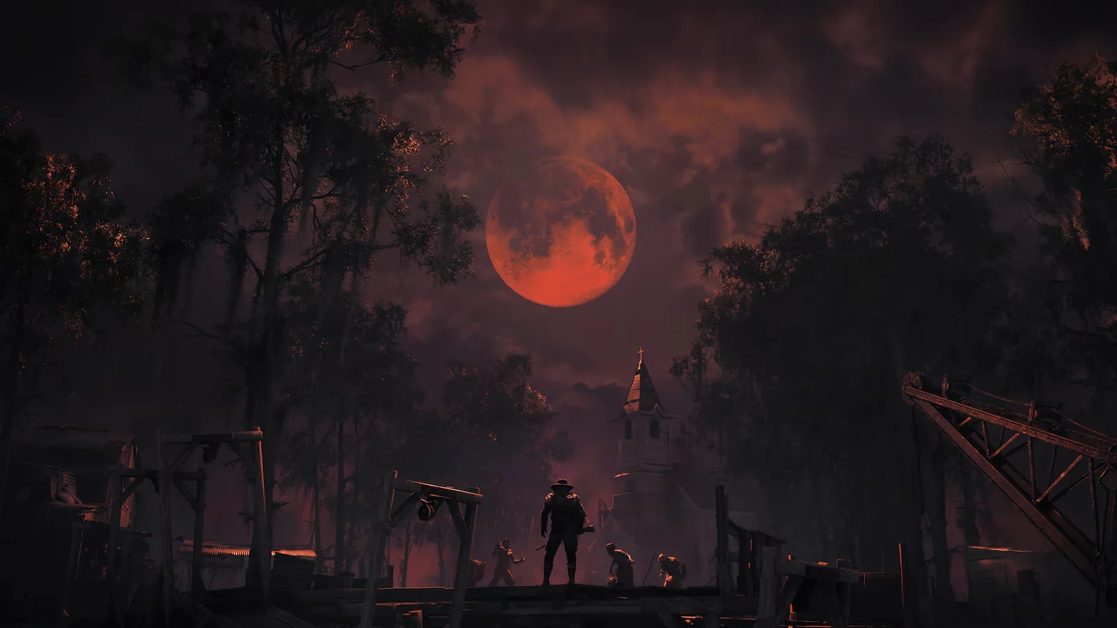 Gameplay de Hunt Showdown 1896 em ambiente sombrio