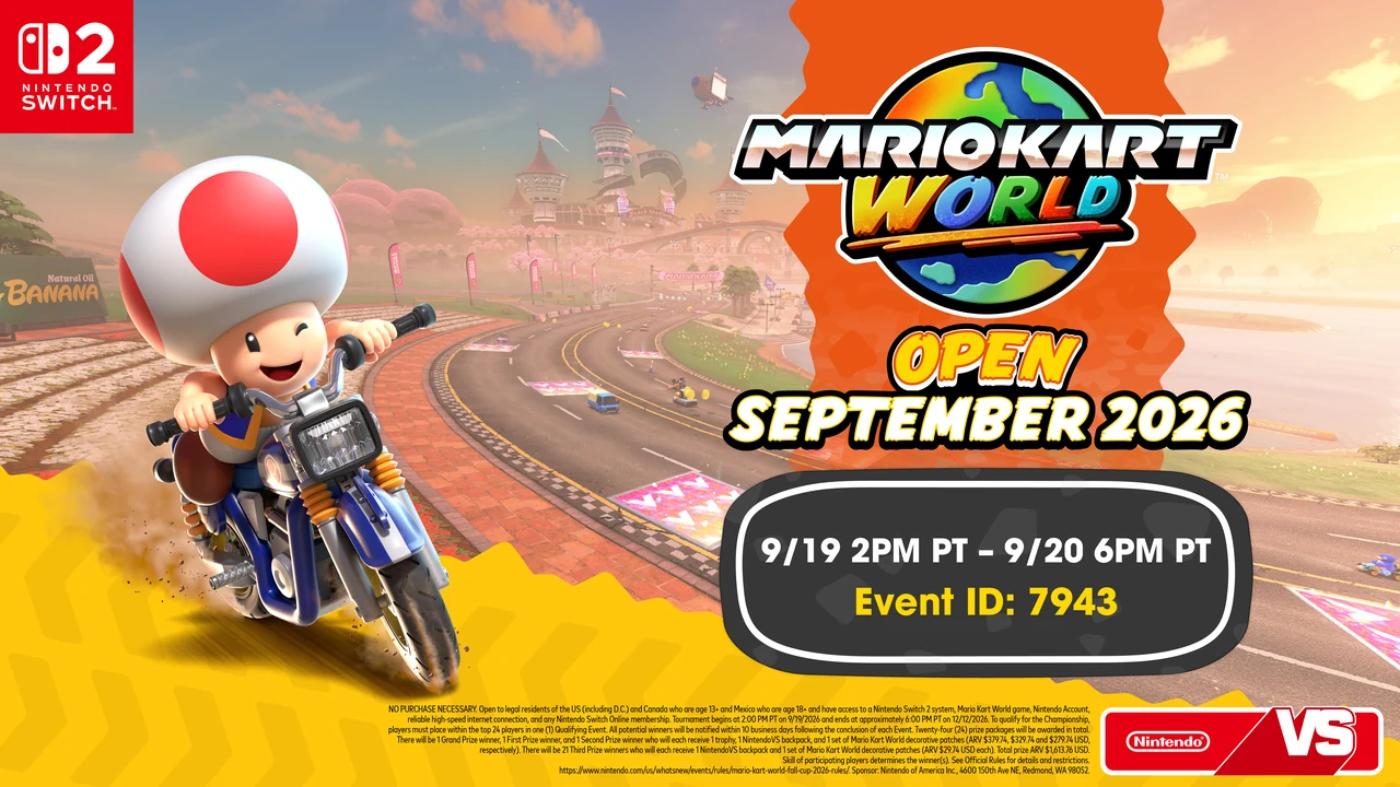 Mario Kart World Open setembro 2026: datas, regras e como participar