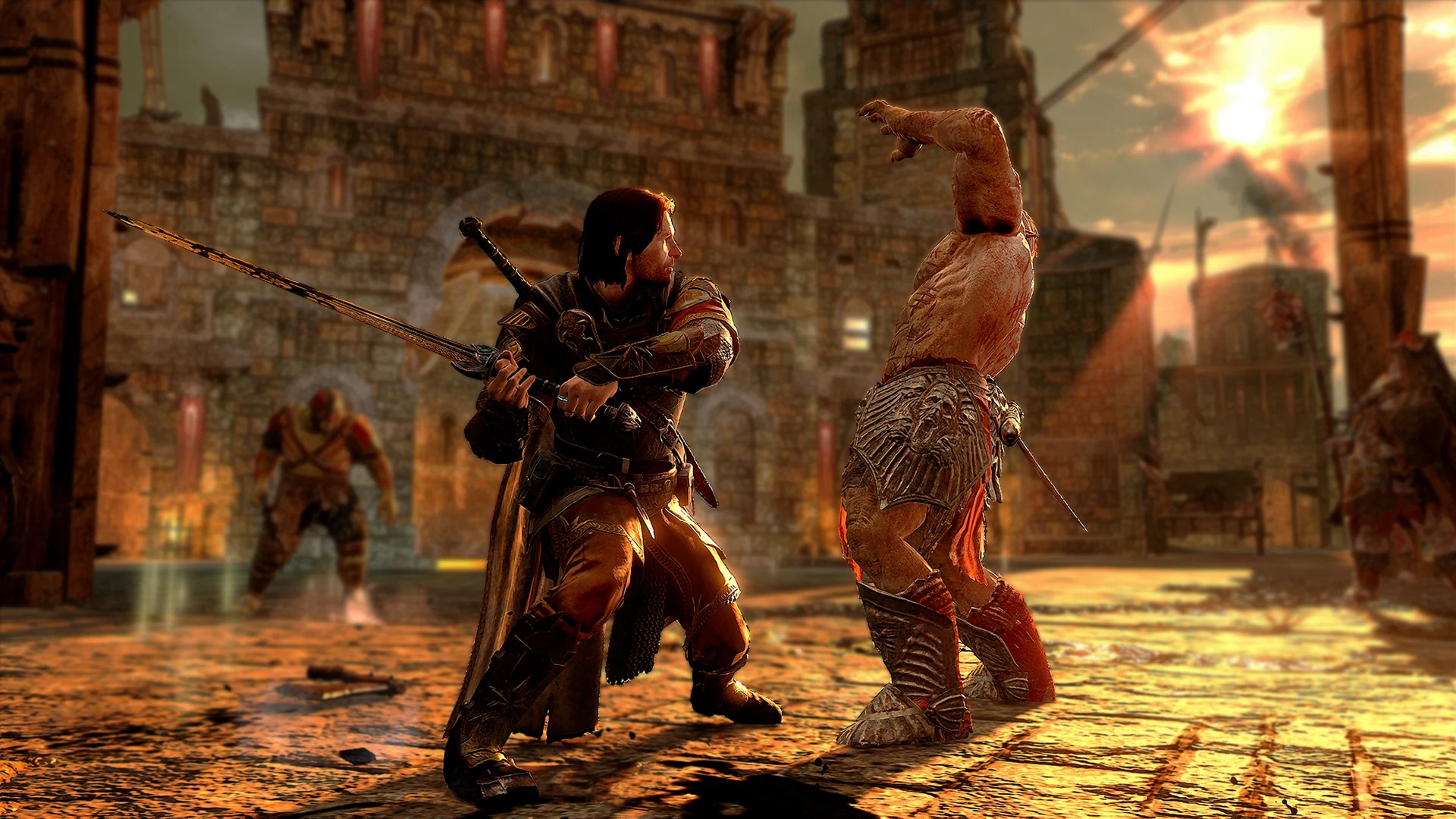Cena de Middle-earth: Shadow Bundle com personagem explorando a Terra-média