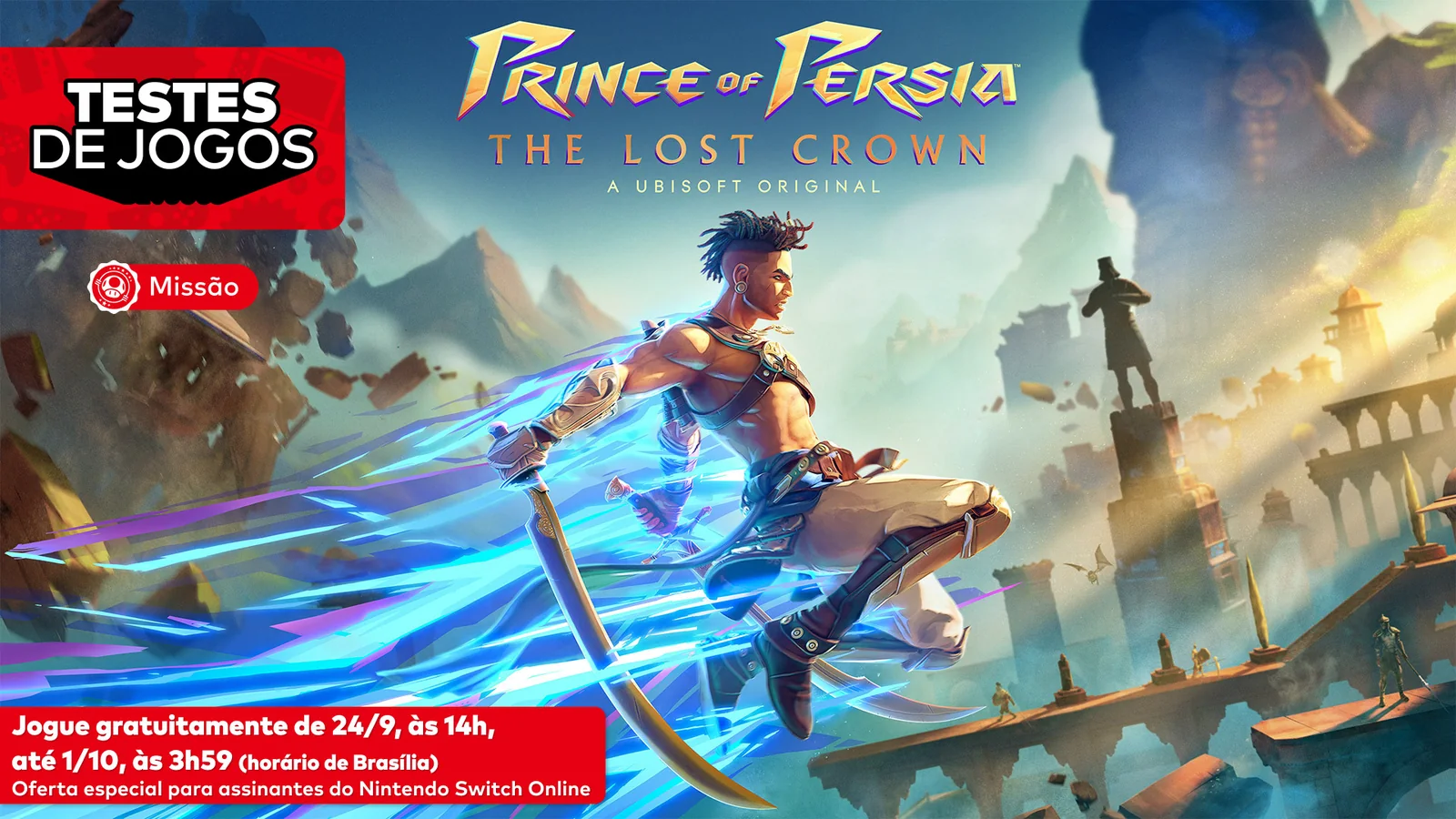 Prince of Persia: The Lost Crown fica grátis por tempo limitado no Switch; veja como jogar
