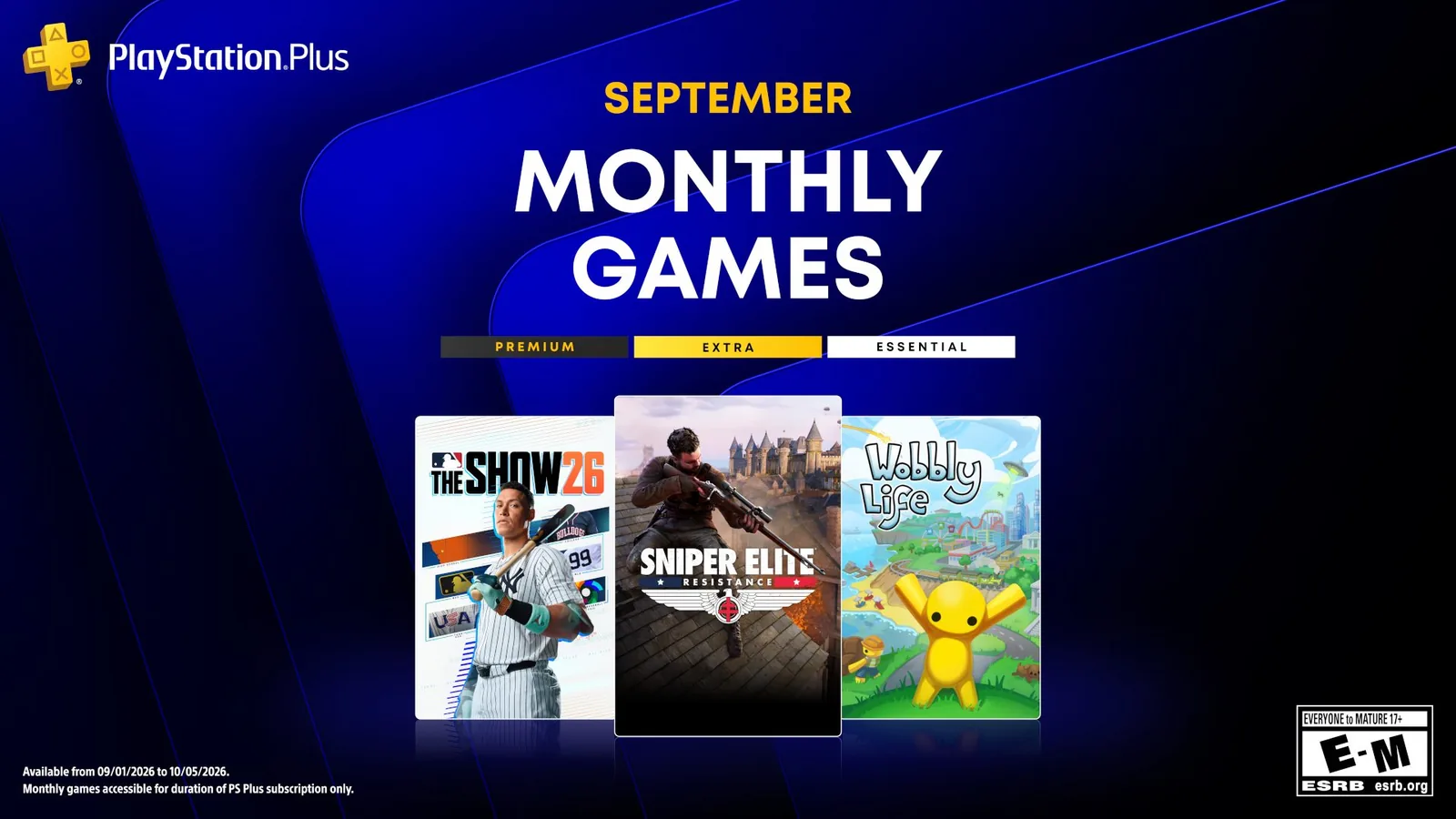 Jogos mensais do PS Plus de setembro de 2026 para PS5 e PS4