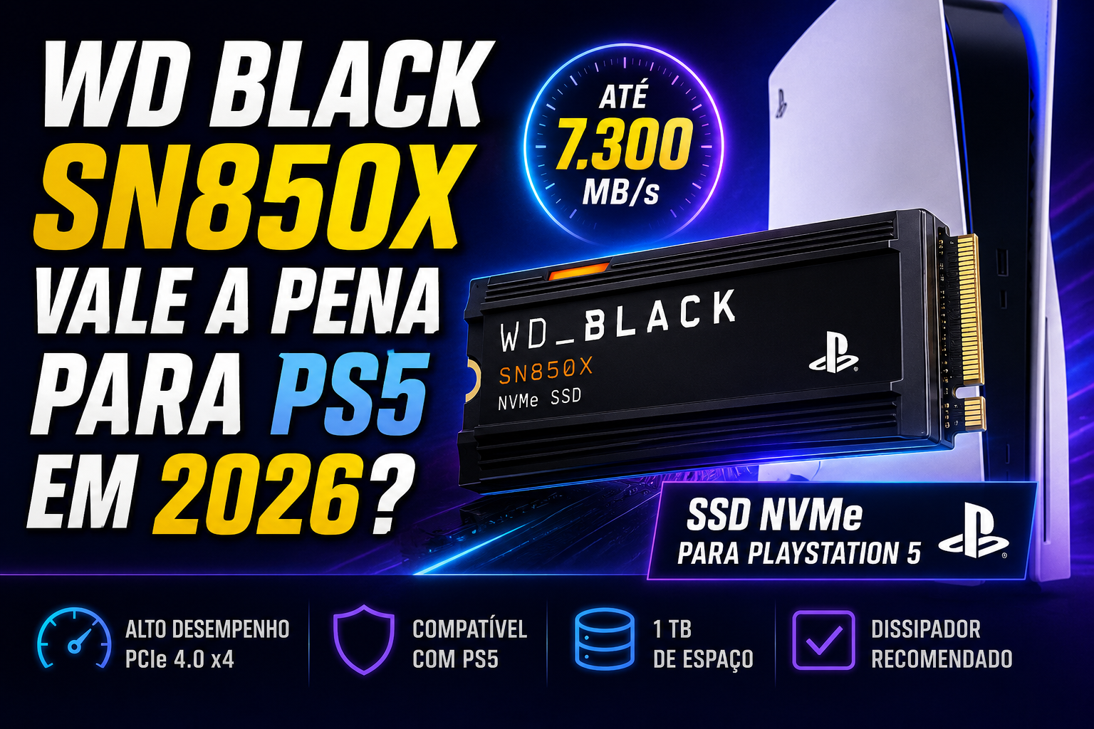WD Black SN850X vale a pena para PS5 em 2026?