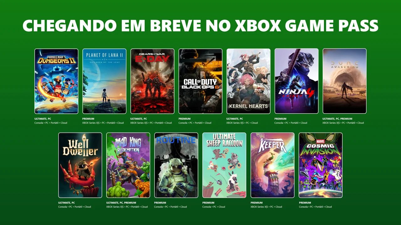 Jogos da segunda leva do Xbox Game Pass de setembro de 2026